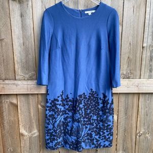 Boden Dress floral blue 3/4 Sleeve Size 10 R